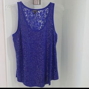 Lace back sequin front Express tank
